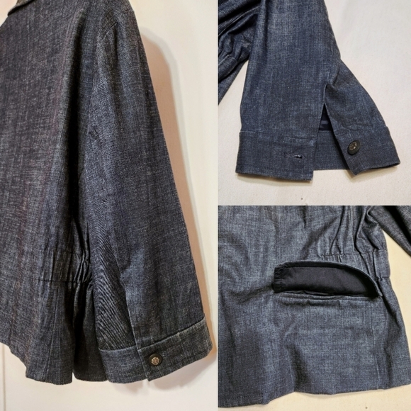 Howe 2 Denim Cropped Blazer Jacket Dark Wash 20W - Picture 8 of 11